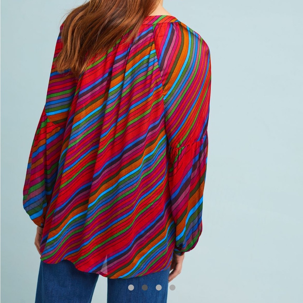 Anthropologie striped peasant top
